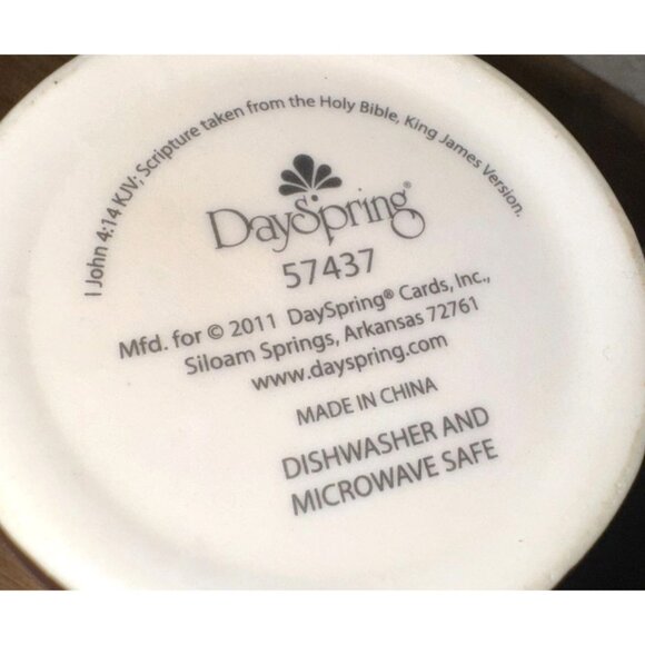 Vintage Dayspring Love Themed Ceramic Coffee Mug Inspirational Scripture Design - Picture 4 of 6